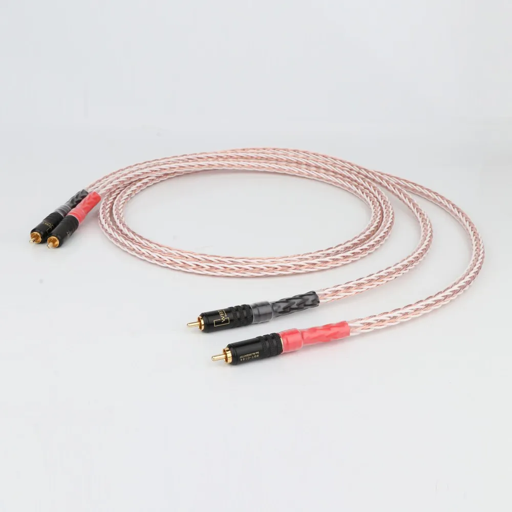

HiFi 4TC 7N OCC Pure Copper RCA Cable Hi-End CD Amplifier Interconnect 2RCA to 2RCA Male Audio Cable;8Strands