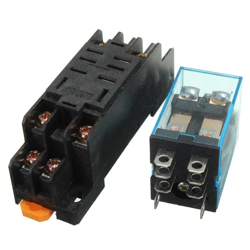 

10Pcs 12V 24V DC 110V 220V AC Coil Power Relay LY2NJ DPDT 8 Pin HH62P JQX-13F With Socket Base OK
