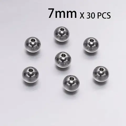 Металлические круглые бусины-разделители AGCFABS из нержавеющей стали 3/4/5/6/7/8 мм