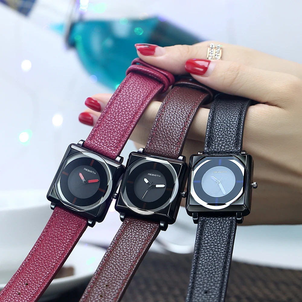 

REBIRTH 2019 Women's Watch Square Fashion Watch Women Business Ladies Watches For Women Fashion Simple Bracelet bayan kol saati