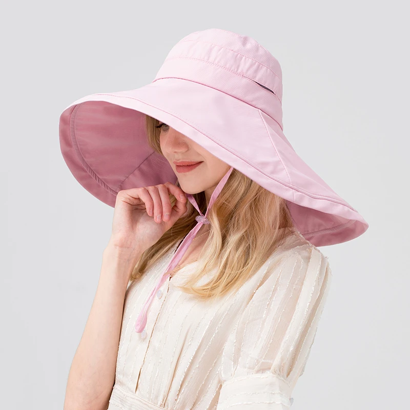 Summer Fashion Big Bucket Hat Women Korean Sunscreen Big Brim Fishermen Hats Chapeau Bucket Caps Panama Big Size Gorro