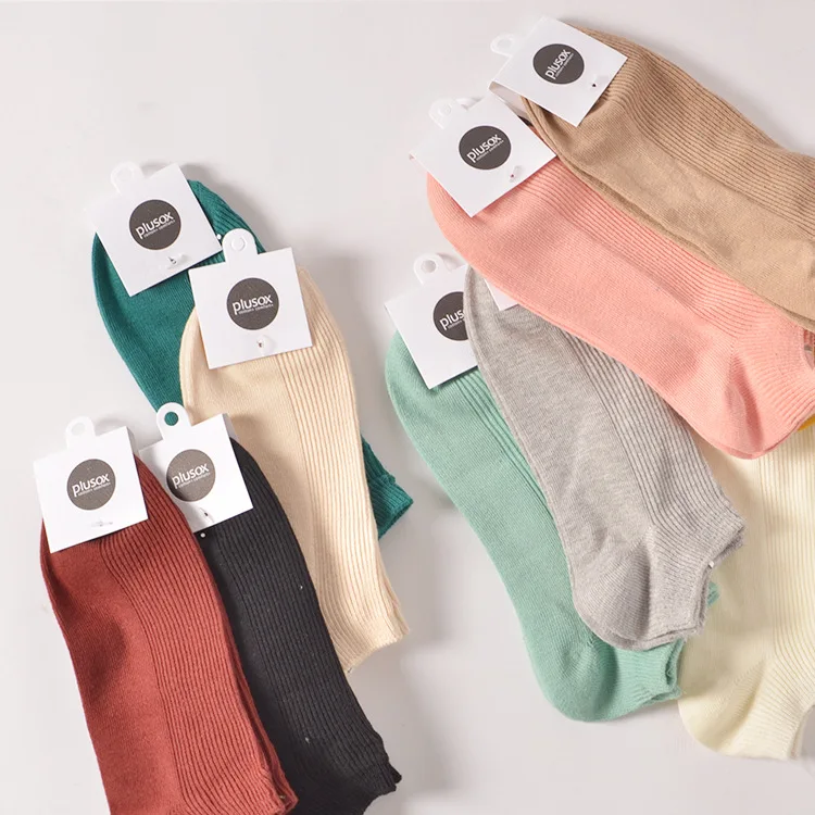 

Women Summer Elastic No Show Socks Casual Hosiery Candy Color Loafer Boat Socks Low Cut Cotton Socks