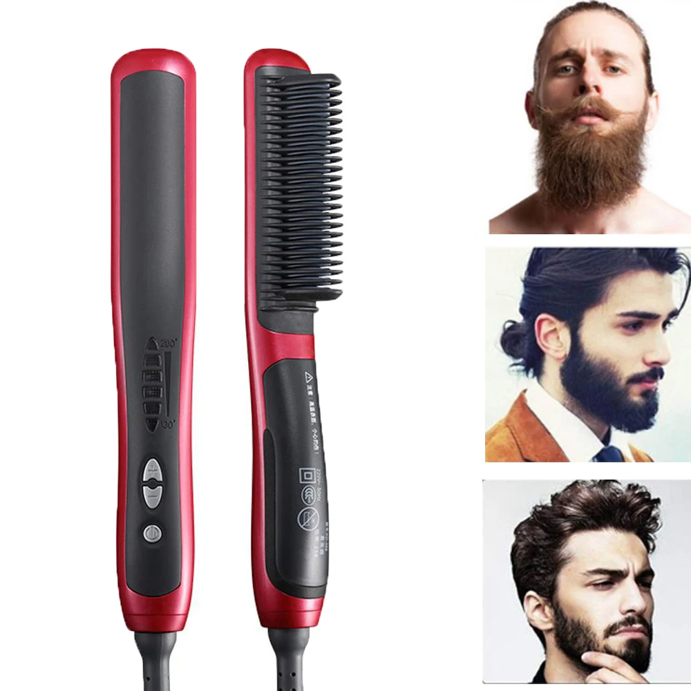 

Men's Beard Straightener Bruesh Electric Hair Styler Quick Straightening Hair Beard Comb In 30 Seconds Men Accessories Show Cap