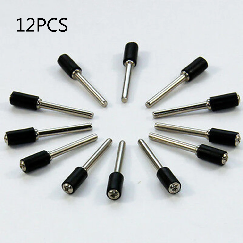 

12pcs Sand Drum 1/4" Rubber Sand Drum Holder 1/8" Shank Rotary Tool Black