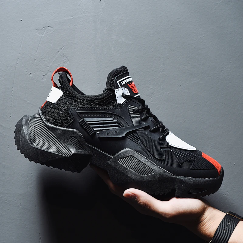 Men Summer Sneakers Breathable Mesh Outdoor Sport Shoe Increase Black Upper Lace Up Male Shoes casual shoes | Обувь