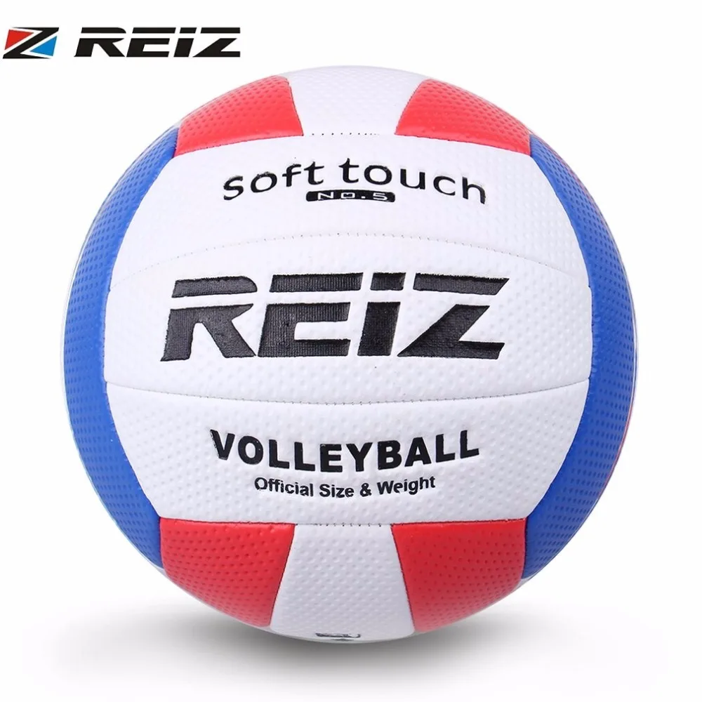 

REIZ Soft Touch Volleyball Ball Training Competition Ball PU Leather Standard Size 5 Outdoor Indoor Volleyball Ball For Students