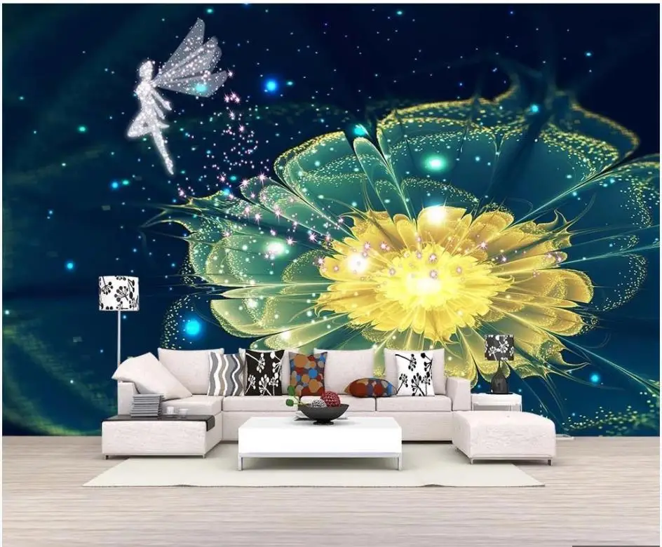 

Пользовательские фото обои для стен 3 d простой маленький прозрачный цветок мир задние обои домашний декор