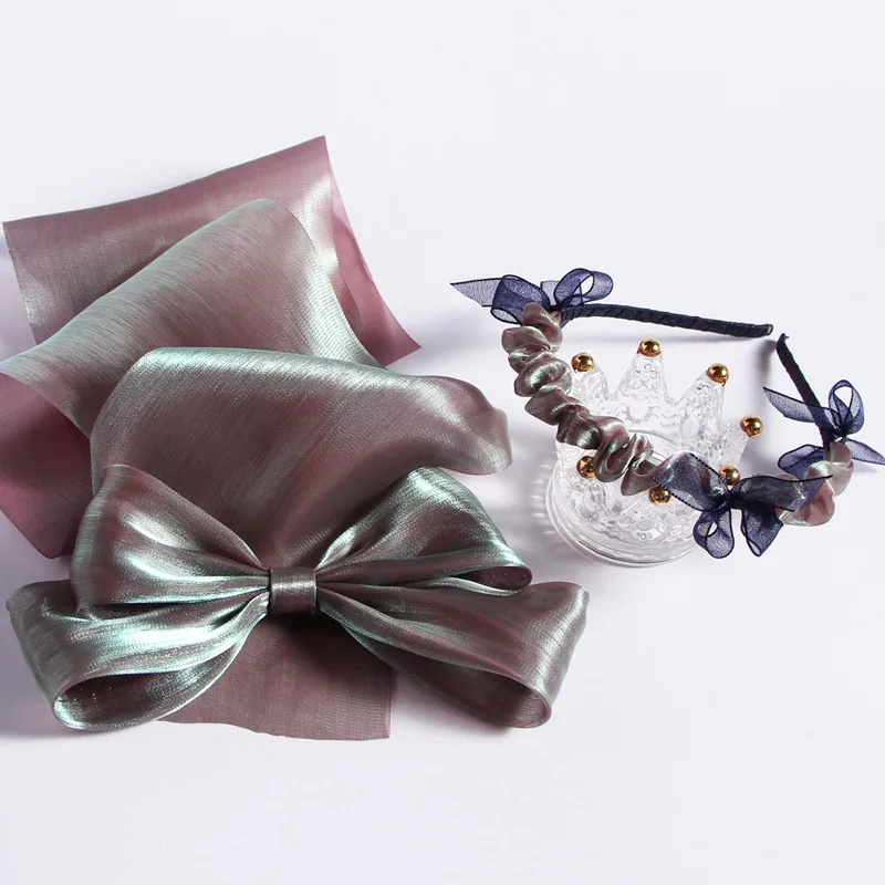 

22yards 8cm 12cm Silk Satin Glitter Ribbon Big Bow Handmade Diy Material For Hair Ornament Gift Wrapping Organza Ribbons