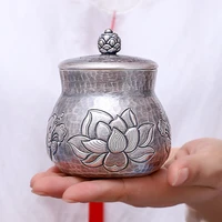 sterling silver tea caddy 999 sterling silver handmade household portable small tea caddy silverware 167g