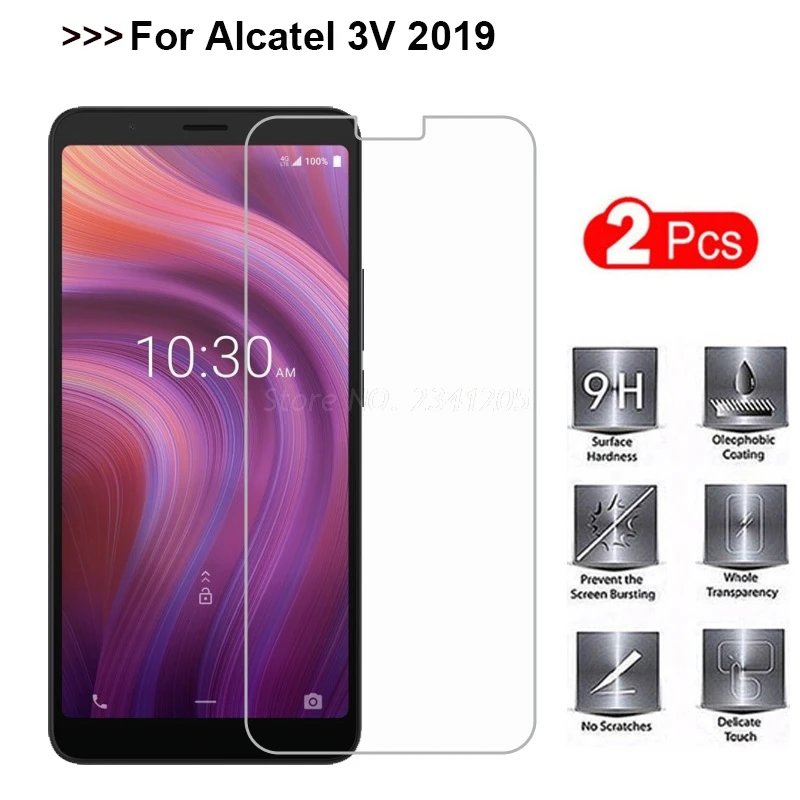 

2 шт. закаленное Стекло для Alcatel Работает с любым оператором, 3L (2019) 5039D Экран протектор для Alcatel Работает с любым оператором, 3 2019 5053K пленка для ...