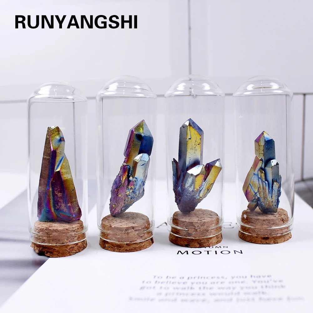 Runyangshi радуги с гальваническим покрытием 1 шт. кластер натуральные кристаллы