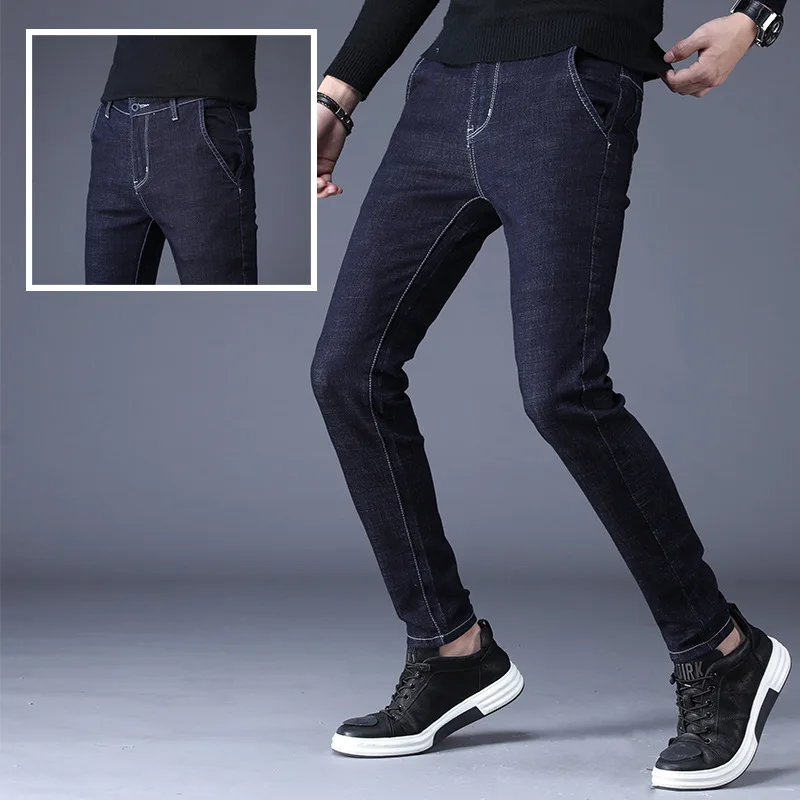 Джинсы для мужчин повседневные уличные осенние мужские джинсовые брюки MOOWNUC