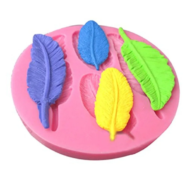3d Feather Silicone Cake Decorating Mold Fondant Mould Bakeware Soap diy Sugar craft Art Resin Clay Making topper | Дом и сад