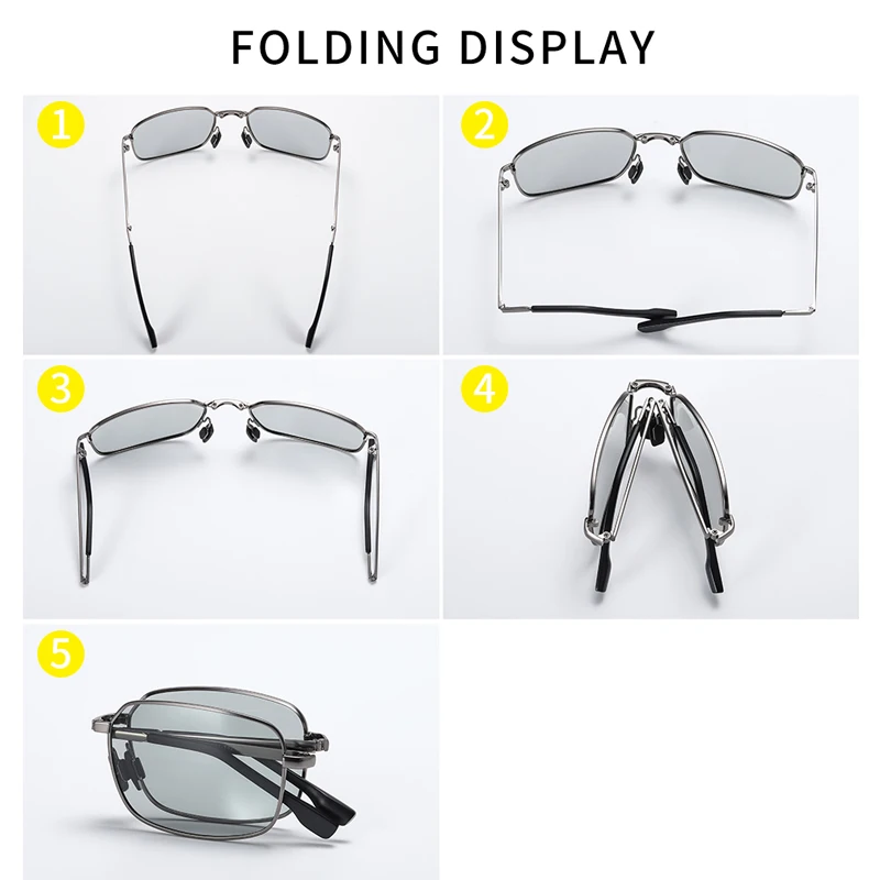 2021 Driving Photochromic Sunglasses Men Polarized Discoloration Sun glasses for women Folding Chameleon square sunglasses UV400 |