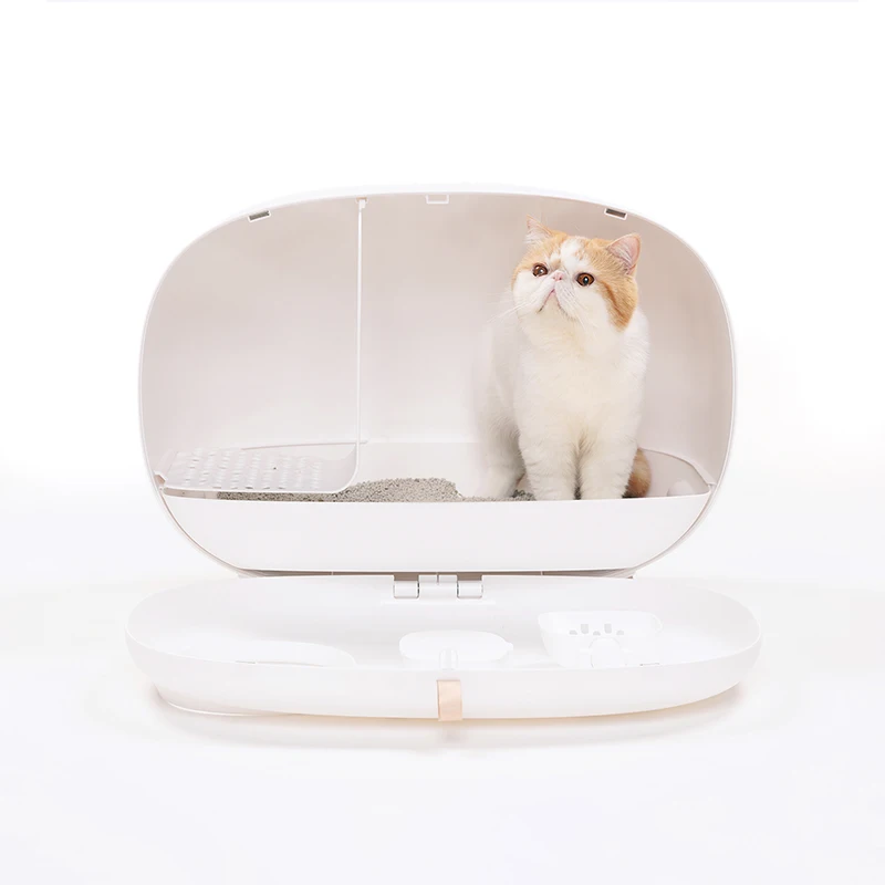 Горшок для кошачьего туалета полу закрытый милый всплеск уплотнения