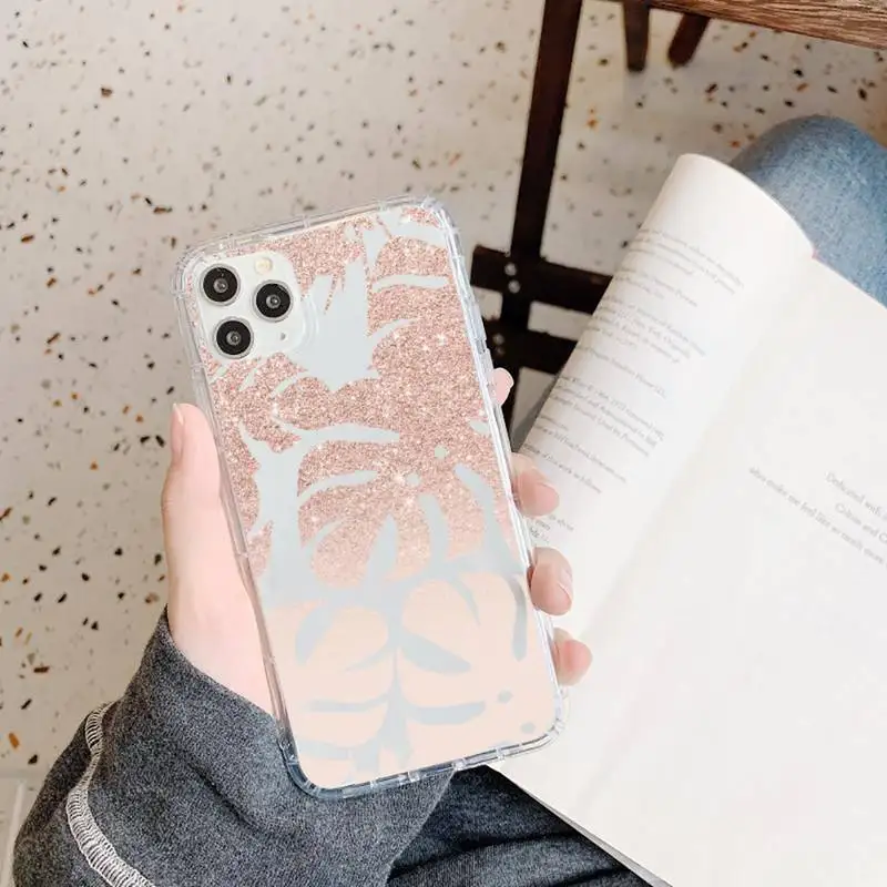 

Leaves Pineapple fashion Phone Case Transparent for iPhone 11 12 mini pro XS MAX 8 7 6 6S Plus X 5S SE 2020 XR