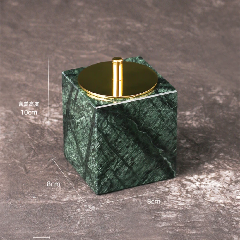 Набор аксессуаров для ванной комнаты из натурального зеленого мрамора