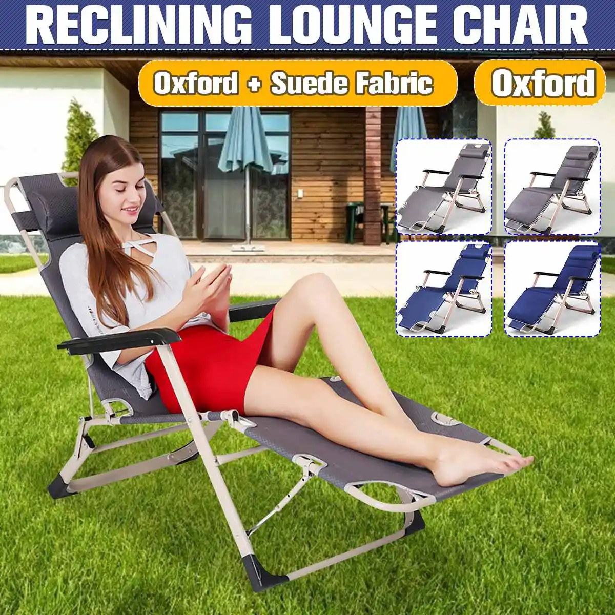 

Outdoor Chaise Lounge Chair Pool Lawn Lounger Folding Reclining Beach Chair Sun Lounger for Garden/Indoor/Outdoor/Patio/Beach