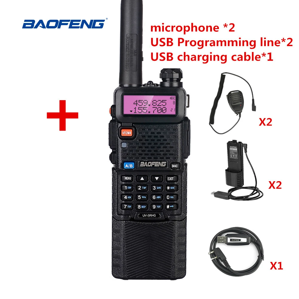 Рация Baofeng 2 шт. 8 Вт трехмощная 3800 мАч 10 км Двухдиапазонная мощная дальность