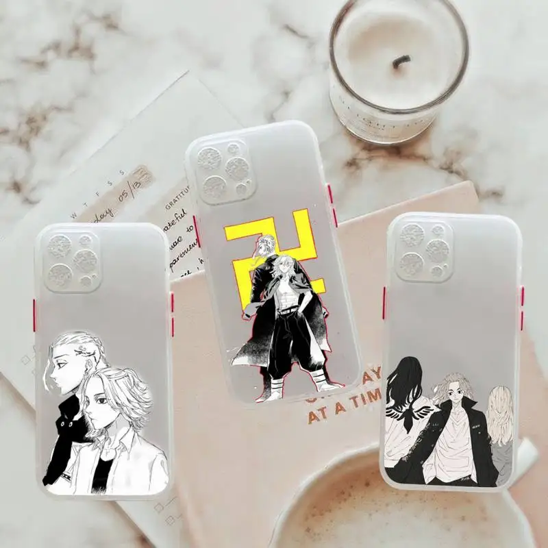 

tokyo revengers Phone Case For iPhone 12 11 Mini Pro XR XS Max 7 8 Plus X Matte transparent White Cover