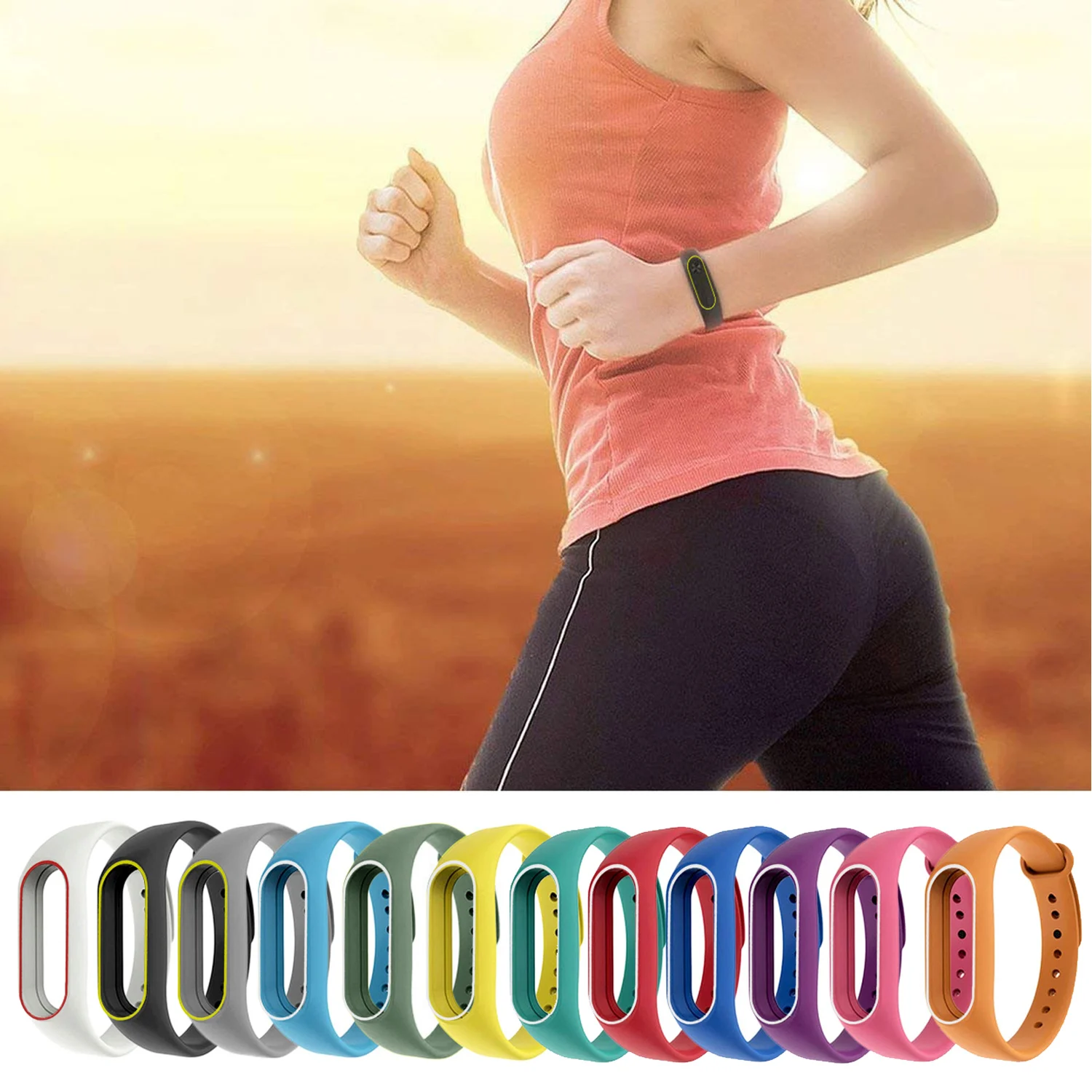12 шт. силиконовый сменный Браслет Gosear для Xiaomi Xiomi Xiao Mi Band 2 II Band2