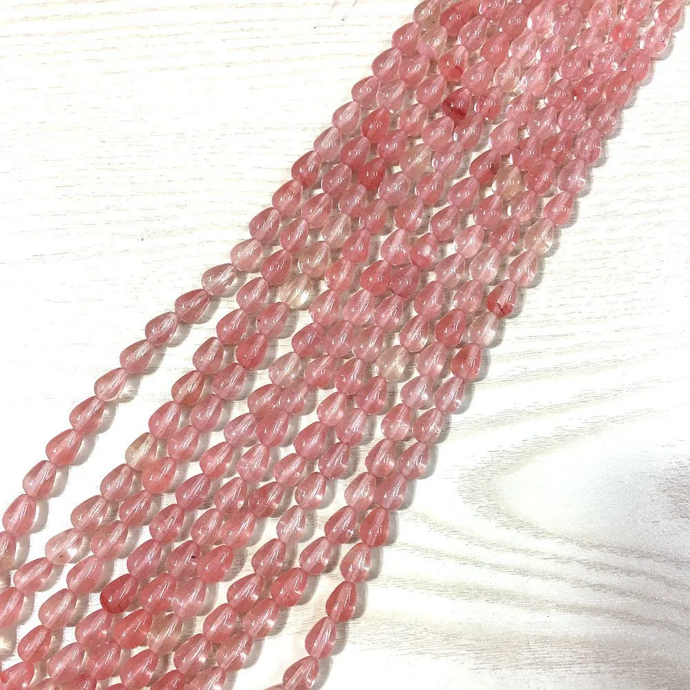 

Бусины в форме капли, 5 нитей, 6x9 мм