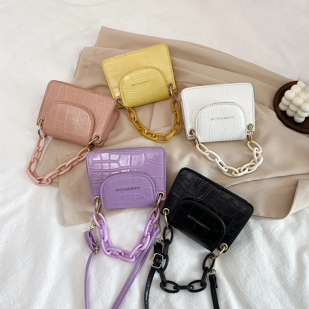 

Youth Ladies Simple Versatile Bag Women Mini PU Totes Shoulder Money Bag Small Stone Pattern Fashion Handbag Purse