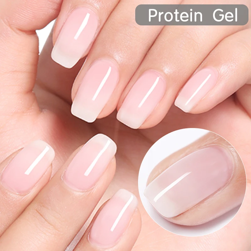 Protein Gel MAD DOLL, 8 мл, Гель-лак для ногтей, Одноцветный, черный, белый, лак для ногтей, гель для ногтей, отмачиваемый, УФ-гель длительного действия Гель-лак, 60 цветов - Цвет: Protein Gel