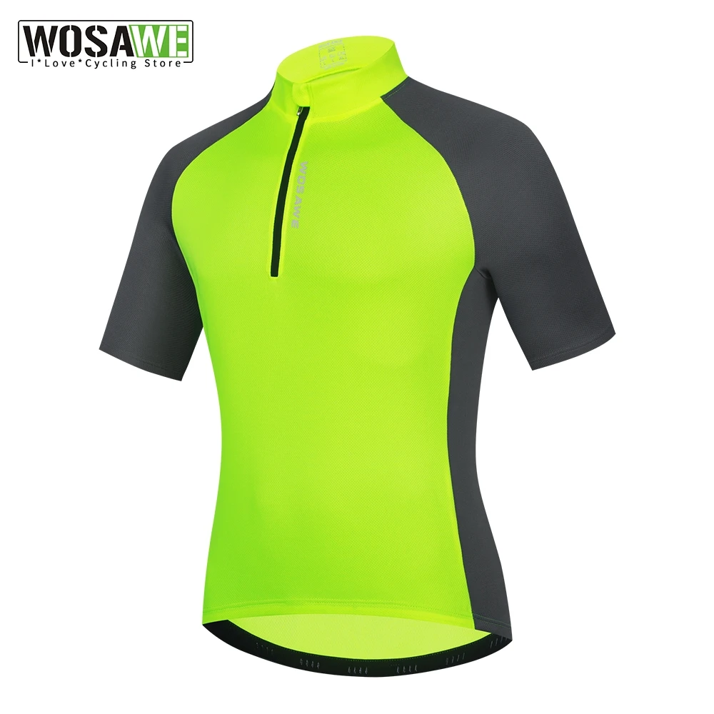 

WOSAWE Men's Cycling Jersey Short Sleeves MTB Road Bike Jersey Breathable Mountain Bicycle Downhill Jersey Maillot Ciclismo