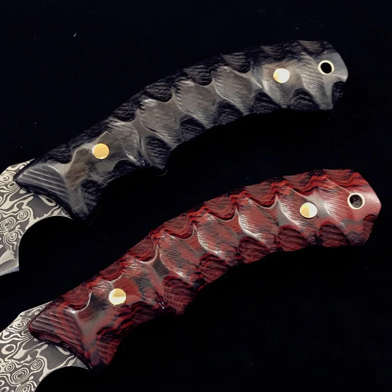 ToughKeng черная/красная ручка из микрокарты штамповочный стальной нож 440 с