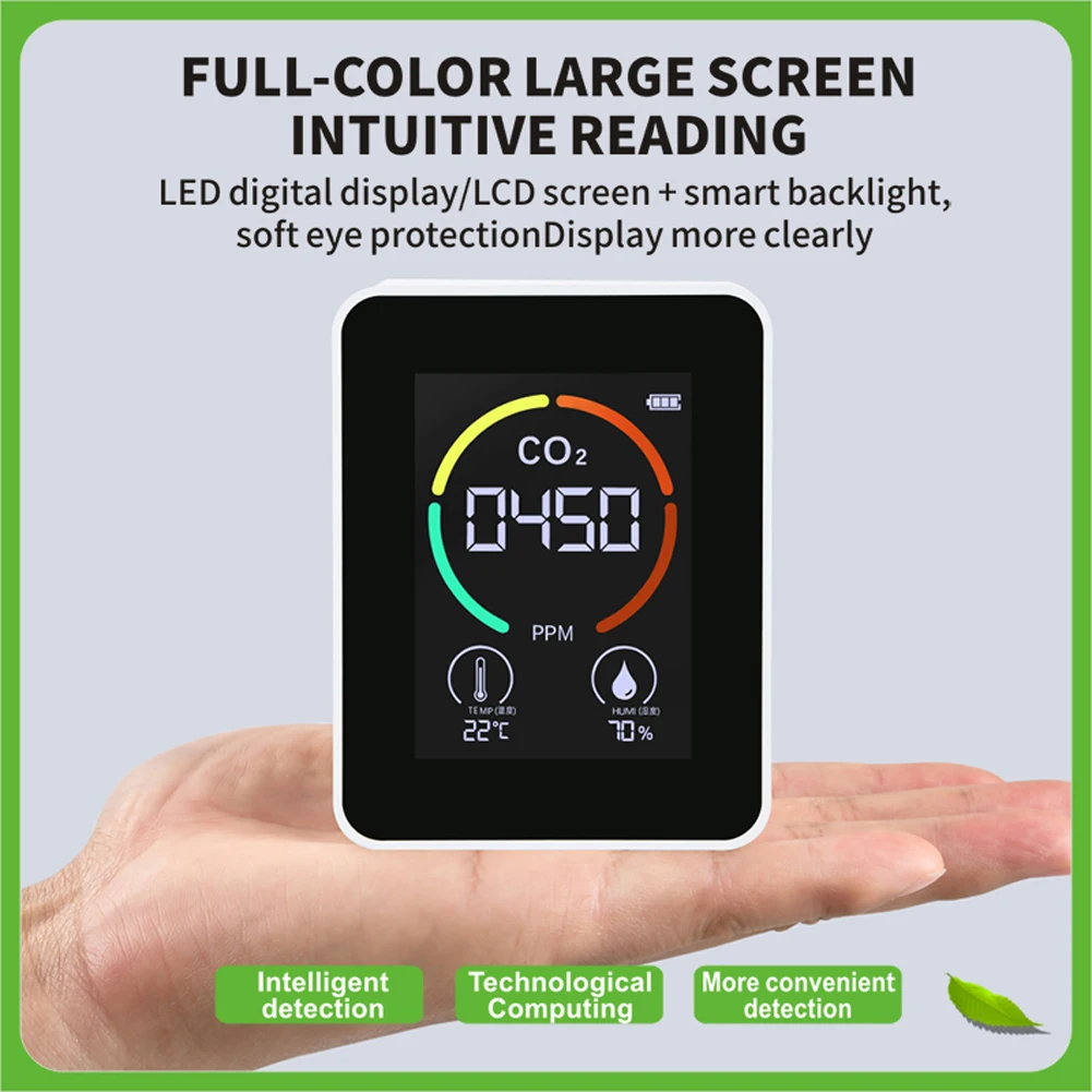 

Air Monitor CO2 Carbon Dioxide Detector Greenhouse Warehouse Air Quality Temperature Humidity Monitor Fast Measurement Meter