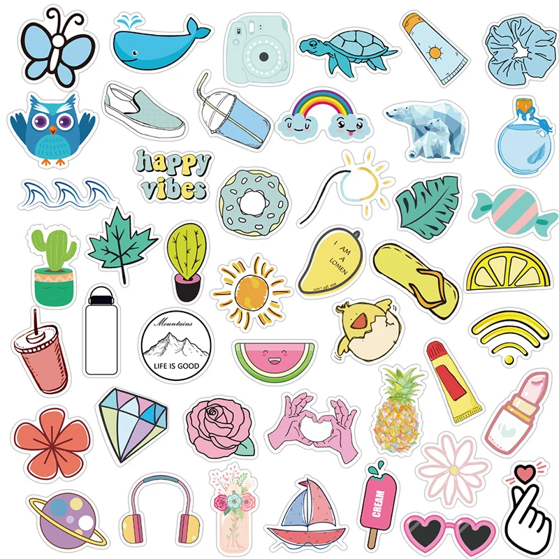 50 шт./компл. kawaii Cute Vsco Набор наклеек для девушек вещей на гитаре чемодан ноутбук