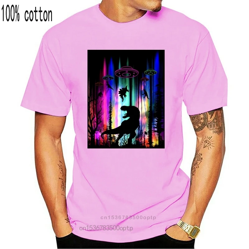 

Новинка, забавная футболка с изображением инопланетянина НЛО, футболка с изображением цветного леса для мужчин и женщин, черная графическа...