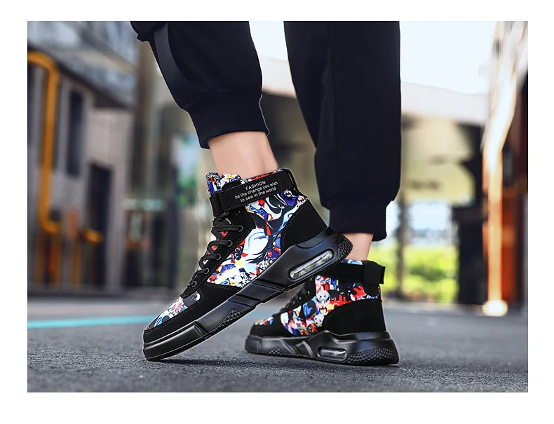 OLOMM High help Air Cushion Trend Hot Sale Men's Casual Shoes Comfortable Outdoor Men Fashion Sneakers Hwaterproof Men Shoes