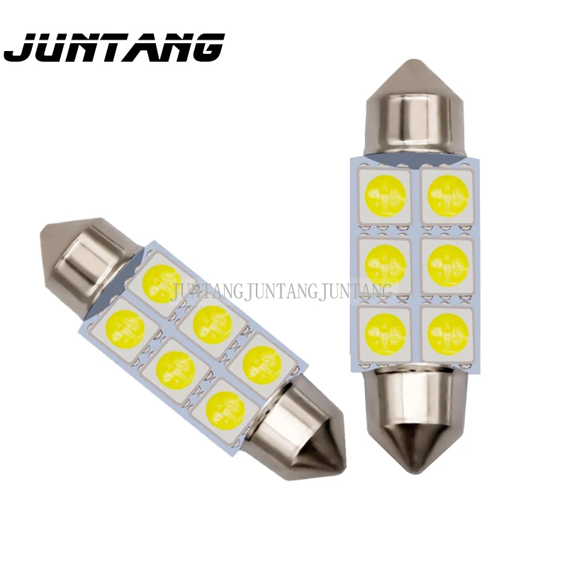 

10pcs LED car light roof light, double tip 5050 SMD6 beads, carriage light, reading light, car light, license plate light source