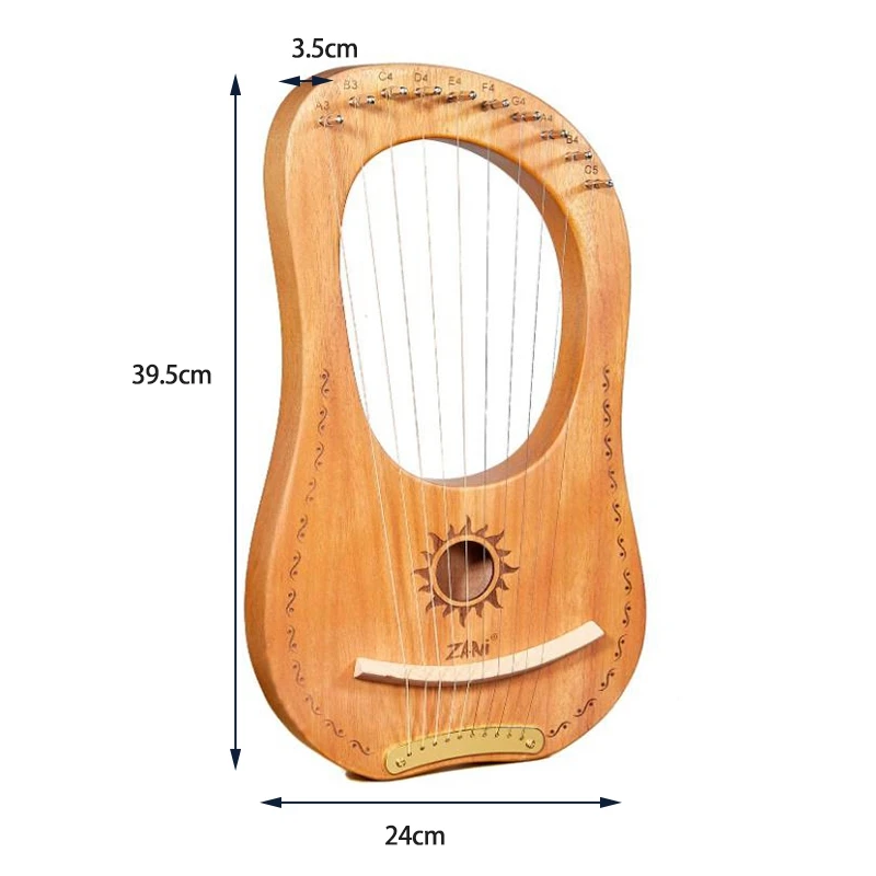 ZANi Lyre Harp Greek Violin 10 String Lyra with Carry Bag Tuning Wrench for Kids Beginner Music Lovers Adult Etc | Спорт и