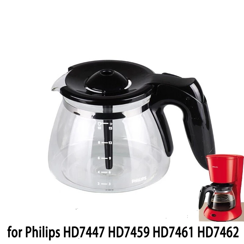 

Coffee Maker Glass Jug for Philips HD7447 HD7459 HD7461 HD7462 Coffee Maker Spare Parts Accessories
