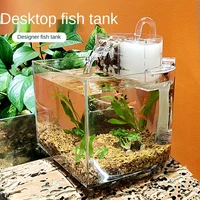 creative desktop fish tank silent filtration no water change household small ecological landscaping goldfish tank aquarium decor