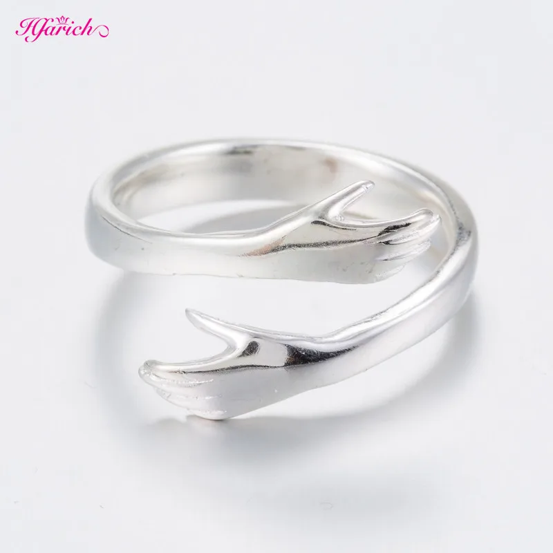 

Love Hug Couple Open Ring Fashion Ladies Men Punk Adjustable Ring Creative Jewelry Anniversary Special Gifts for Lovers