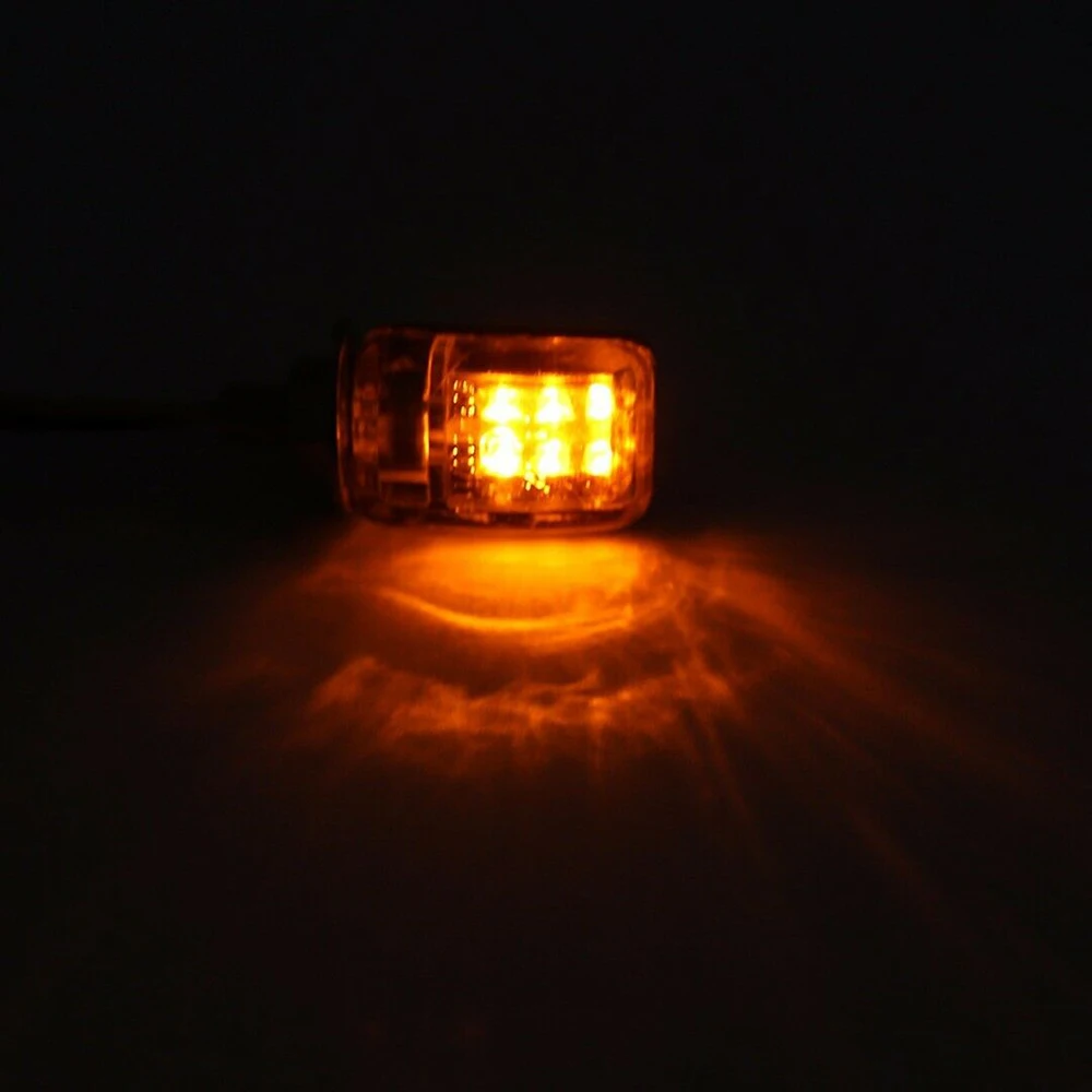 2 шт. мотоцикла флэш сигнал поворота янтарный свет 6 светодиодный мини в черном