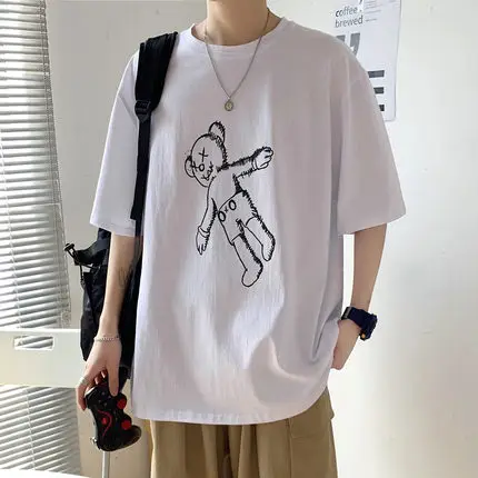 

Men's short sleeve t-shirt summer trend handsome casual half sleeve 4999