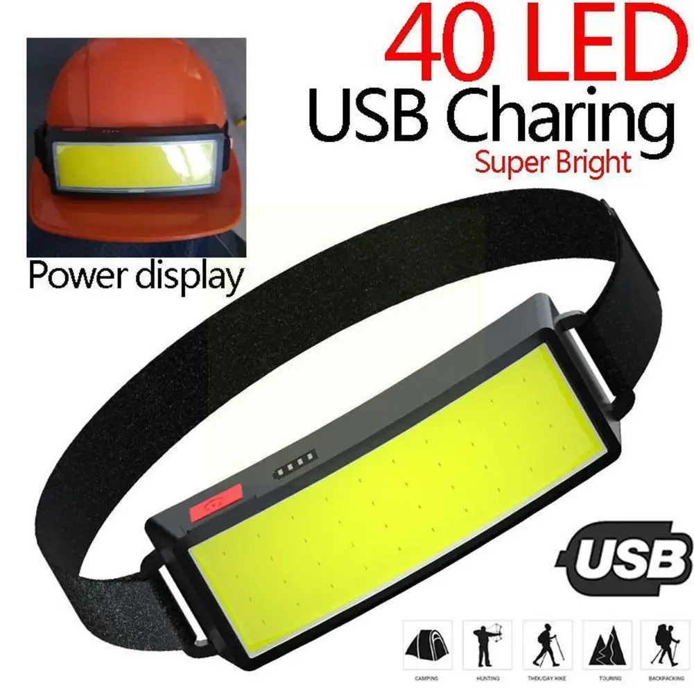 

68000LM Strong Power COB LED Headlight USB Rechargeable Headlamp Built-in Lamp Head Head Light Portable Battery Camping Tools