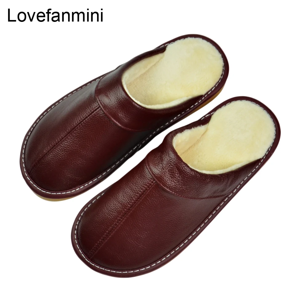 Тапочки из натуральной бычьей кожи для пар нескользящая домашняя модная