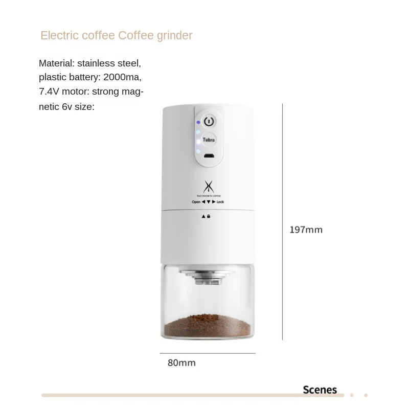 Satin Al Elektrikli Kahve Değirmeni Paslanmaz çelik çekirdek Tuz Ve Karabiber Değirmeni Taşınabilir Ev USB şarj Edilebilir Güç Baharat Ot Değirmeni