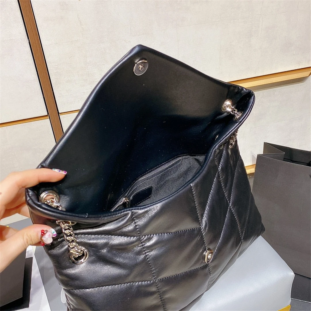 

Women Brand Luxury Genuine Leather Chain Shoulder Bag Fashion Lattice Messenger Bag Ladies Designer Classic Purse New 2021