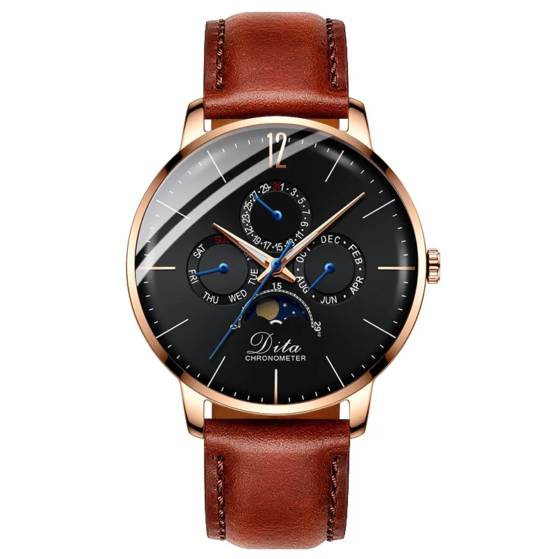 

DITAWATCH New Fashion Mens Watches with Stainless Steel Top Brand Luxury Sports Chronograph Quartz Watch Men Relogio Masculino