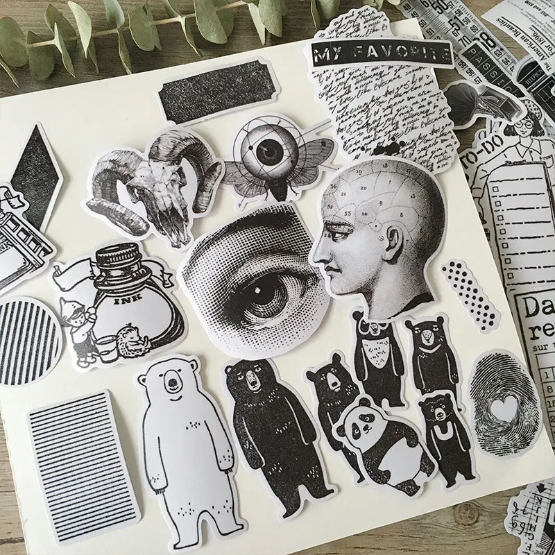 64 шт./упак. наклейки винтажная коллекция коллажей декоративные сделай сам для