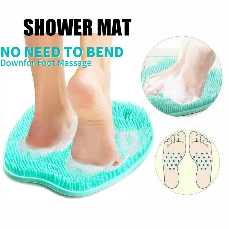 Shower Mat Massager Foot Scrubber Toe Cleaner Bath Brush Exfoliating