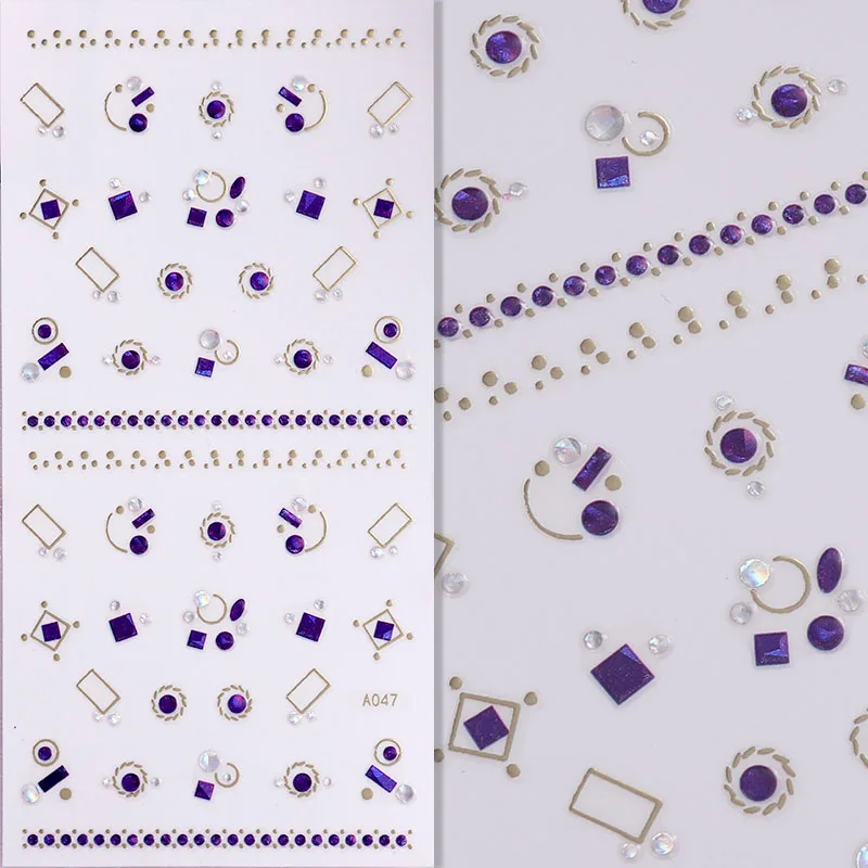 FlorVida клейкие стикеры 3D на ногти Nail Art, стразы, стразы