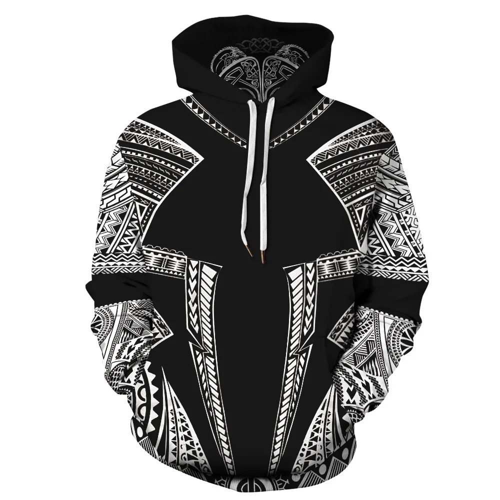 

Fashion Classic Viking Myth Digital Printing Couple Wear Hooded Casual Loose Sweater Long-sleeved Autumn Street Fashion Brand Ba